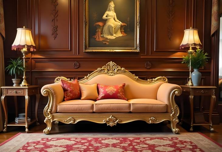 Artistic Heritage Golden and Mahogany Royal Furniture